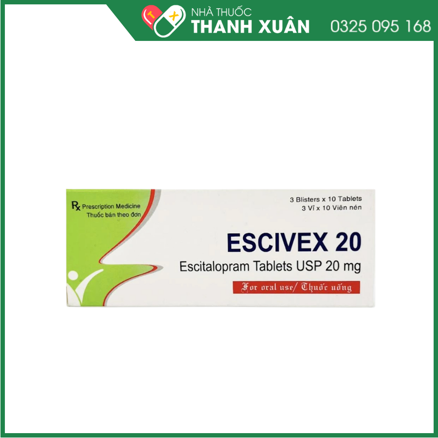 Escivex 20 điều trị các giai đoạn trầm cảm nặng
